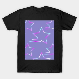 Fast Stars Magenta and Blue on Purple Repeat 5748 T-Shirt